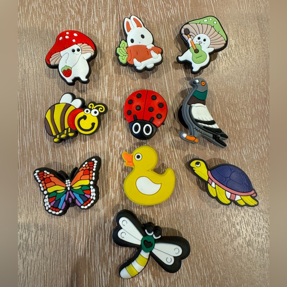 Garden friends Crocs charms, set of 10, new